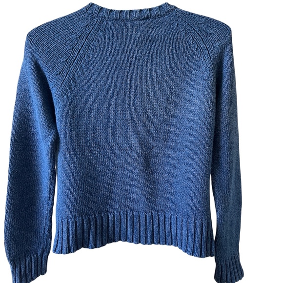 Liz Claiborne Vintage Blue Cotton Cardigan Sweater Medium Button Front Retro - Picture 3 of 8